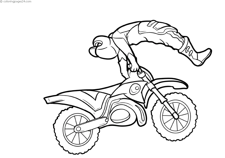 Plansa de colorat cu Motocicleta 19 11